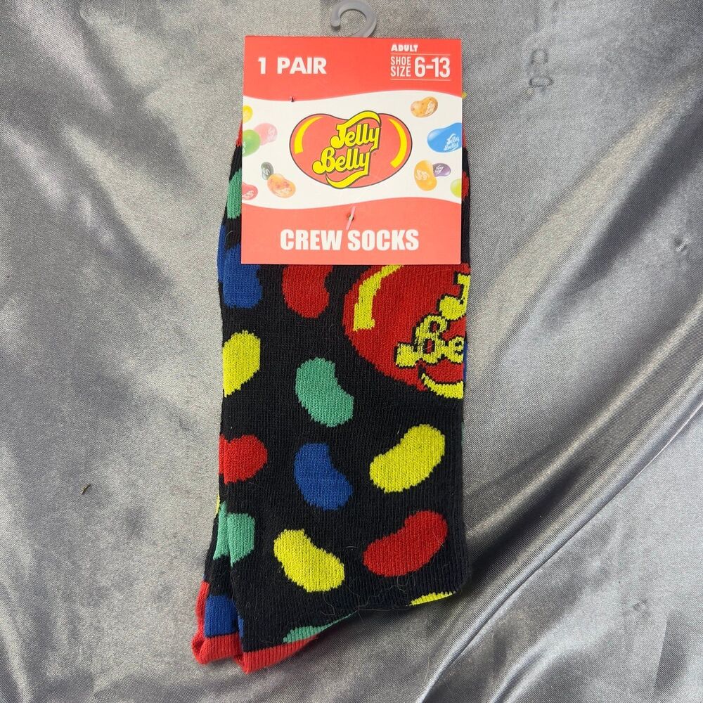 Jelly Belly Women’s Crew Socks Adult Shoe Sz.6-13 One Pair‎ Birthday Gifting NWT